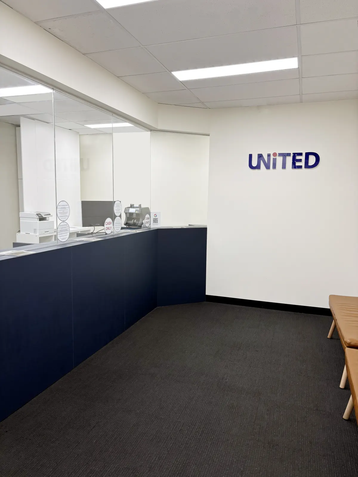 United Currency Exchange Collins Street Branch interior
